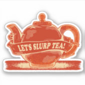 Theepot Grappige Drink Thee Sticker (Voorkant)