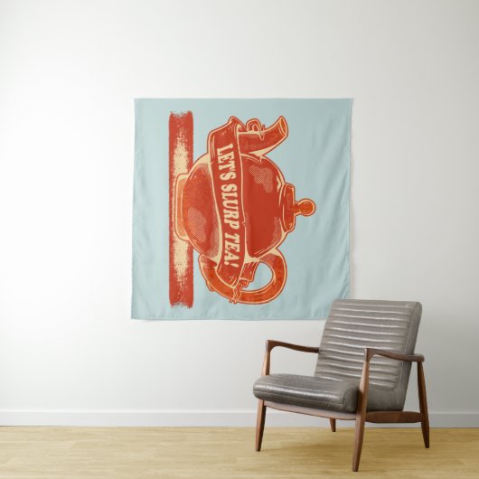 Theepot Grappige Drink Thee Wandkleed (In Situ (horizontaal))