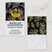 theepot groen blad | Herbal Plant achtergrond Visitekaartje (Voorkant / Achterkant)