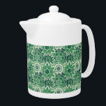 Theepot-groene Tegel Theepot<br><div class="desc">Deze theepot is wit afgebeeld met een mooie groene faux tegel print. Medium formaat weergegeven. Pas dit object aan of koop het object zoals het is. Voorraad Afdrukken freepik.com</div>