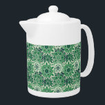 Theepot-groene Tegel Theepot<br><div class="desc">Deze theepot is wit afgebeeld met een mooie groene faux tegel print. Medium formaat weergegeven. Pas dit object aan of koop het object zoals het is. Voorraad Afdrukken freepik.com</div>