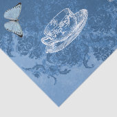 Theepot Hydrangea Blue Damask-weefselpapier Tissuepapier (Detail)