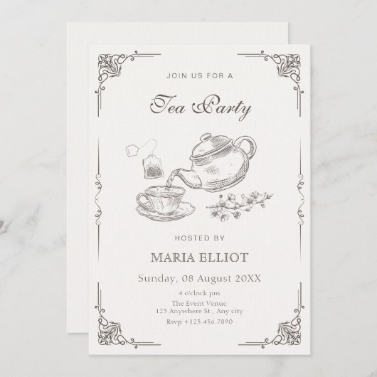  theepot kaart (Voorkant / Achterkant)