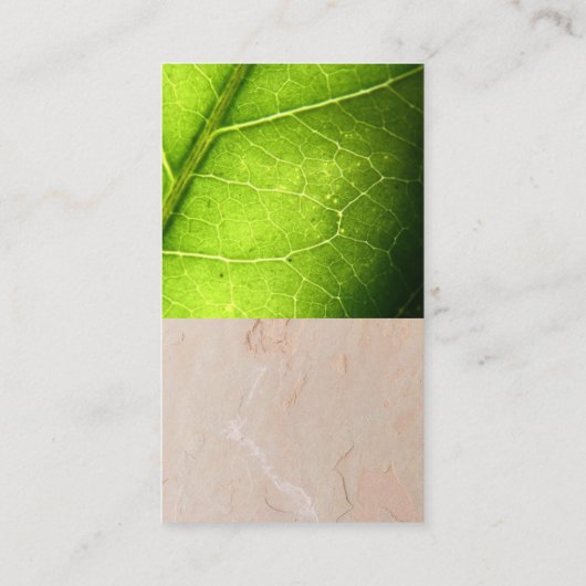 Theepot | Klei Textuur Muur Groene Blad Visitekaartje (Achterkant)