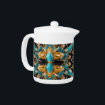 Theepot met Bahamas kleuren ontwerp<br><div class="desc">Verhoog uw theetijd met onze **Theepot met Bahamas Colors Design**, waar tropische levendigheid gecombineerd wordt met uitzonderlijk vakmanschap. Geïnspireerd door de prachtige tinten van de Bahama's, toont deze theepot een adembenemende mix van turquoise en gouden tinten, die de serene schoonheid van een paradijselijk eiland oproepen. Of u nu gasten serveert,...</div>