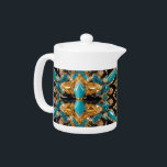 Theepot met Bahamas kleuren ontwerp<br><div class="desc">Verhoog uw theetijd met onze **Theepot met Bahamas Colors Design**, waar tropische levendigheid gecombineerd wordt met uitzonderlijk vakmanschap. Geïnspireerd door de prachtige tinten van de Bahama's, toont deze theepot een adembenemende mix van turquoise en gouden tinten, die de serene schoonheid van een paradijselijk eiland oproepen. Of u nu gasten serveert,...</div>