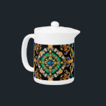 Theepot met Braziliaanse kleuren Design<br><div class="desc">Geniet van uw theetijd met elegantie en Braziliaanse trots met onze exclusieve theepot met een luxueus Braziliaans kleurenontwerp geaccentueerd met edelsteeneffecten op een donkere achtergrond! Deze theepot is meer dan alleen een functioneel stuk - het is een opvallende viering van de levendige cultuur en moderne sophisticatie van Brazilië. De iconische...</div>