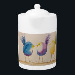 theepot met grietjes<br><div class="desc">Deze theepot heeft mijn drie schattige griezelige waterverf vogels,  om je dag te verlichten!</div>