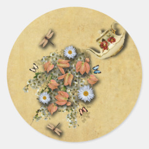 Theepot met lente dingen- Stickers