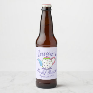 Theepot met Stippen Afternoon Tea Bruids Baby Show Bier Etiket