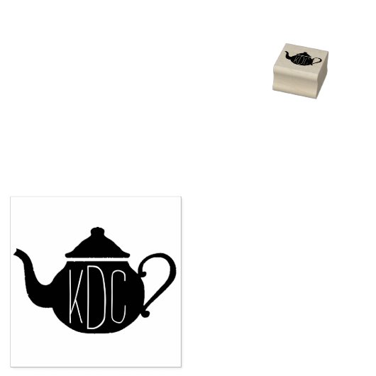Theepot Monogram Art Stamp Rubberstempel (Gestempeld)