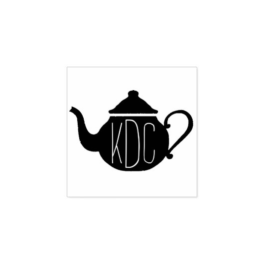 Theepot Monogram Art Stamp Rubberstempel (Afrduk)