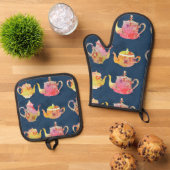 Theepot ovenwanten ovenwant & pannenlap set (Top down)