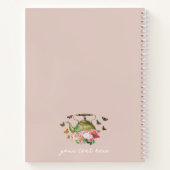 Theepot Party Roze Bloemen & Vlinders Monogram Notitieboek (Achterkant)