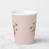 Theepot Party Roze Bloemen & Vlinders Waterkoker Papieren Bekers (Links)