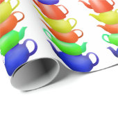 Theepot Patroon Retro Cadeaupapier (Rol Hoek)