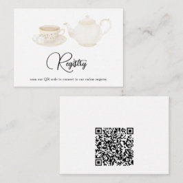 Theepot QR-code Bruidsmeisjesfeest Cadeau Registra Informatiekaartje