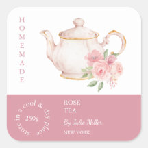 Theepot Roos Thee Label