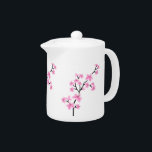 Theepot Roze Witte Aziatische Bloesem Bloemen Klei<br><div class="desc">Theepot Roze Witte Aziatische Bloesem Bloemen Bloemen Bloemen Thee Koffie Klein Zizzago</div>