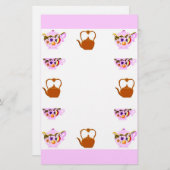 theepot-, theepot- en koperschildpadden briefpapier (Voorkant / Achterkant)