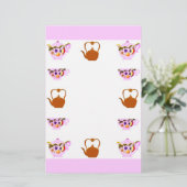 theepot-, theepot- en koperschildpadden briefpapier (Staand voorkant)