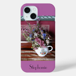  theepot vaas bloemenbloemen Paarse iPhone 15 Case