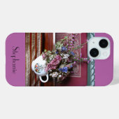  theepot vaas bloemenbloemen Paarse Case-Mate iPhone Case (Achterkant (horizontaal))