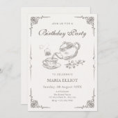  theepot verjaardag kaart (Voorkant / Achterkant)