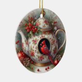 Theepot Vogelhuis Kardinaal 5 Keramisch Ornament (Rechts)