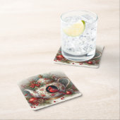 Theepot Vogelhuis Kardinaal 7 Kartonnen Onderzetters (Insitu)