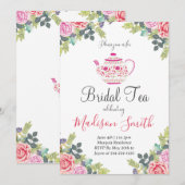 Theepot Vrijgezellenfeest Tea Party Uitnodiging (Voorkant / Achterkant)