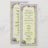 Theepot Wonderland Trouwprogramma Bloemendetails Kaart (Voorkant / Achterkant)