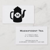 Theepot (zwart) visitekaartje (Voorkant / Achterkant)