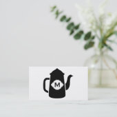 Theepot (zwart) visitekaartje (Staand voorkant)