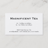 Theepot (zwart) visitekaartje (Achterkant)