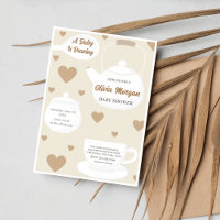 theepotten Baby shower Tea Party Uitnodiging Kaart