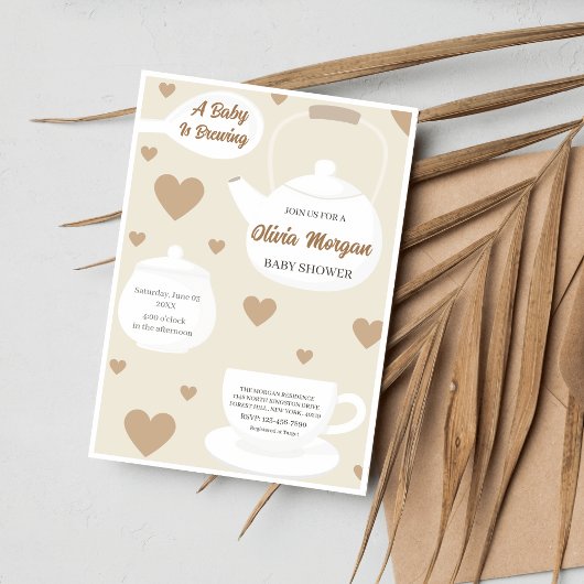 theepotten Baby shower Tea Party Uitnodiging Kaart