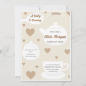 theepotten Baby shower Tea Party Uitnodiging Kaart (Voorkant)