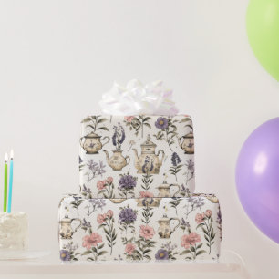  theepotten en -bloemen cadeaupapier