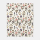  theepotten en -bloemen fleece deken (Voorkant)