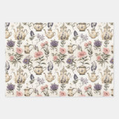  theepotten en -bloemen inpakpapier vel (Voorkant 2)