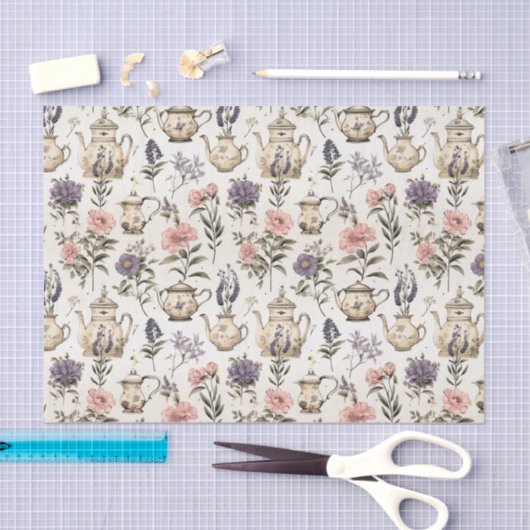 theepotten en -bloemen tissuepapier (Craft)