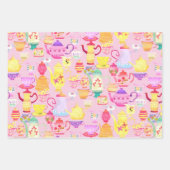 Theepotten en Cups Roze Inpakpapier Vel (Voorkant 3)