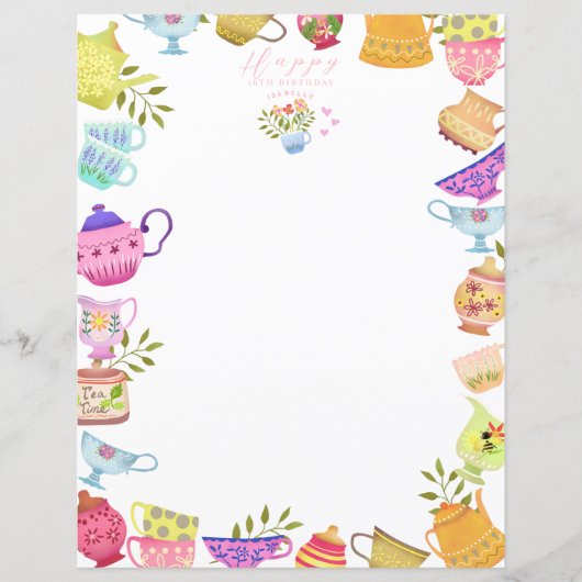 Theepotten en Cups Verjaardag (Voorkant)
