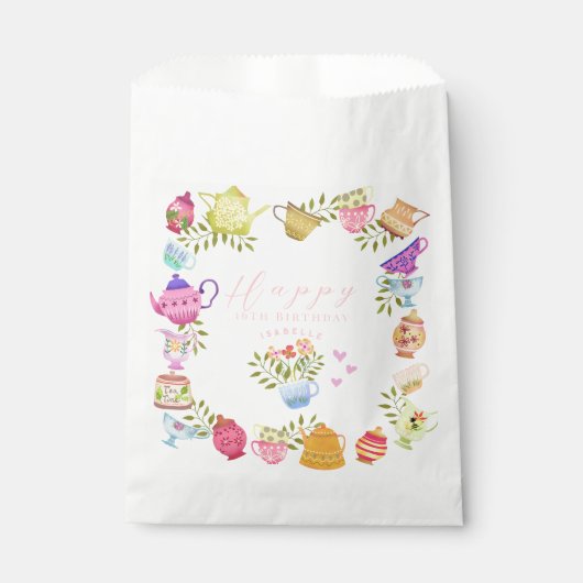 Theepotten en Cups Verjaardag Bedankzakje (Voorkant)