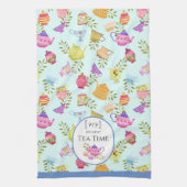 Theepotten en kopjes blauw theedoek (Verticaal)