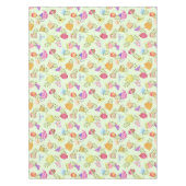 Theepotten en kopjes groen tafelkleed (Voorkant)