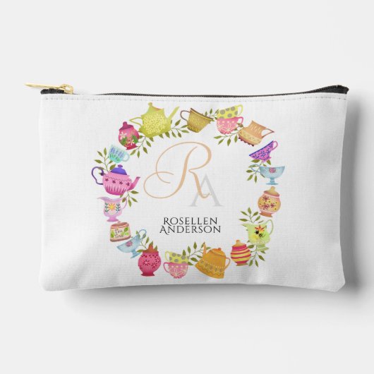 Theepotten en kopjes monogram etui (Voorkant)