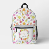 Theepotten en kopjes Monogram Grijs Wit Bedrukte Rugzak (Voorkant)