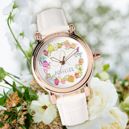 Theepotten en kopjes monogram horloge